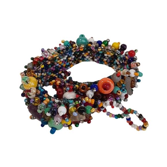 WorldCrafts Handmade Beaded Bracelet Custom Woven Jewelry Eclectic Unique Quirky - Picture 3 of 7